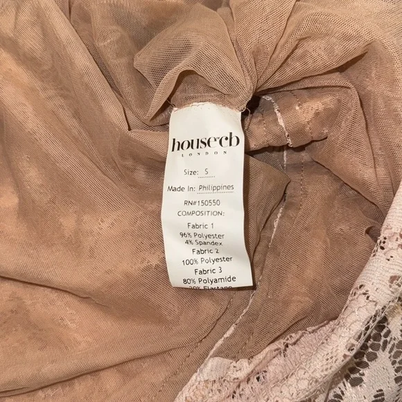 NWOT HOUSE OF CB Azzurra Rose Pink Lace Godet Gown Sz S